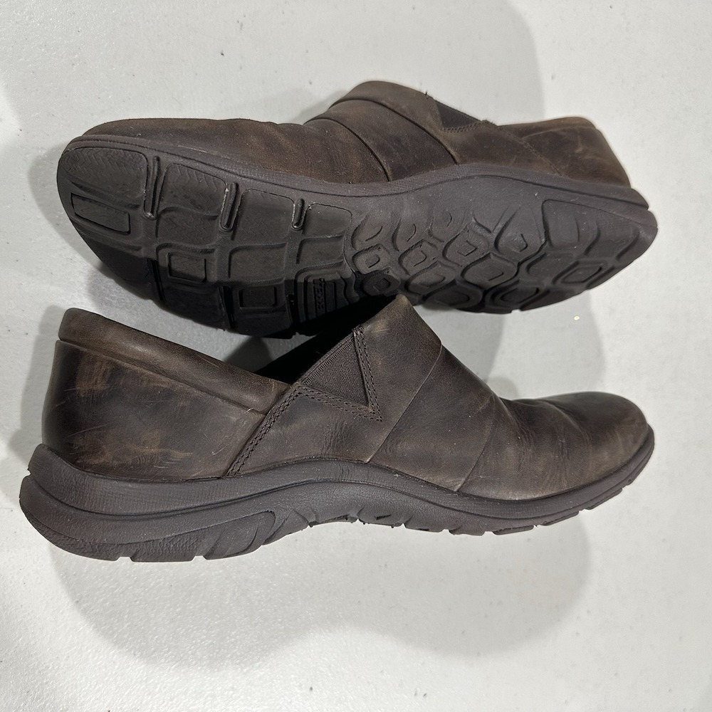 Womens Merrell Dassie Stitch Leather Slip On Shoes Size 8.5 Brown Clogs